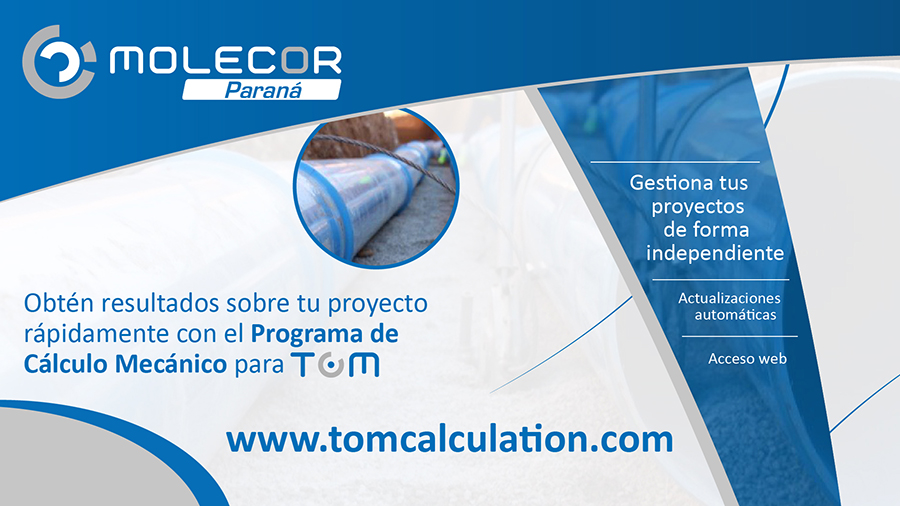 TOMCalculation, el programa de cálculo mecánico para la instalación de caños de PVC-O TOM